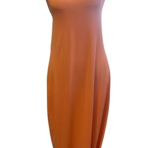 Elegant Orange Sleeveless Dress
